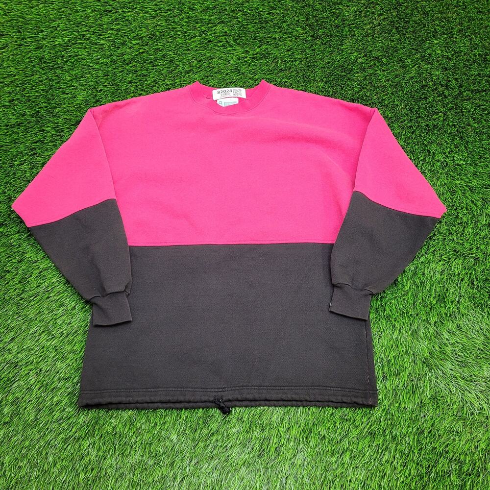 Vintage 90s Blank Sweatshirt Womens Small 21x26 Black Pink